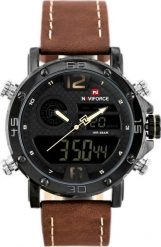 Zegarek Naviforce ZEGAREK MĘSKI NAVIFORCE - NF9134 (zn075d) - brown/beige + box uniwersalny. Brązowe zegarki męskie Naviforce, bez wzorów. Za 99.16 zł.
