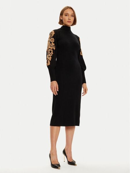 Luisa Spagnoli Sukienka dzianinowa Maioliche 58400 Czarny Loose Fit. Czarne sukienki damskie Luisa Spagnoli, l, bez wzorów, z dzianiny, bez kołnierzyka, bez ramiączek. Za 1,799.00 zł.