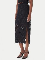 Fracomina Spódnica midi FR26SG4008K488R6 Czarny Slim Fit. Czarne spódnice damskie Fracomina, s, bez wzorów, z bawełny, midi. Za 549.99 zł.