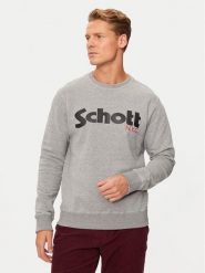 Schott NYC Bluza SWCREW Szary Regular Fit. Szare bluzy męskie Schott NYC, m, bez wzorów, z bawełny, bez ramiączek, bez kaptura. Za 189.99 zł.