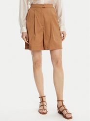 Max Mara Beachwear Bermudy Sultano 2516141019 Brązowy Relaxed Fit. Brązowe szorty damskie Max Mara Beachwear, bez wzorów, z bawełny. Za 429.99 zł.