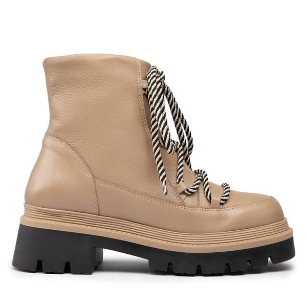 Botki Simple. Brązowe botki damskie SIMPLE, bez wzorów, bez obcasa, na płaskiej podeszwie, bez zapięcia. Za 479.99 zł.