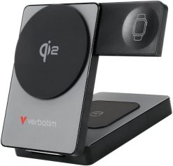Powerbank Verbatim Foldable 3-in-1 magnet. wireless PB 5000mAh szary (32294). Szare powerbanki Verbatim. Za 288.36 zł.