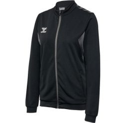 Damska bluza dresowa Hummel Authentic Pl. Czarne bluzy damskie Hummel, bez wzorów, z dresówki, sportowe, bez ramiączek, bez kaptura. Za 256.50 zł.