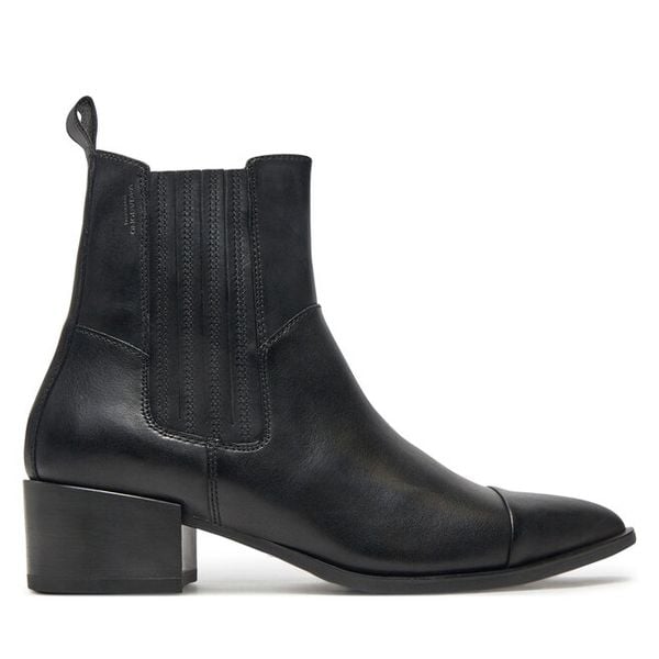 Botki Vagabond Shoemakers. Czarne botki damskie Vagabond Shoemakers, bez wzorów, bez obcasa, na słupku, bez zapięcia. Za 649.99 zł.