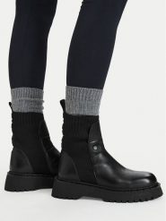 G-Star Raw Sztyblety EO-DEMET Czarny. Czarne botki damskie G-Star, bez wzorów, ze skóry, retro, bez obcasa, na płaskiej podeszwie, bez zapięcia. Za 449.99 zł.