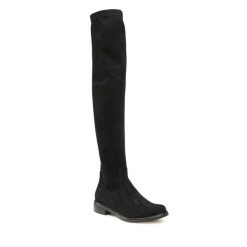 Muszkieterki Caprice. Czarne kozaki damskie Caprice, bez wzorów, bez obcasa, na płaskiej podeszwie, bez zapięcia. Za 369.99 zł.