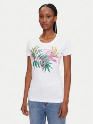 Guess T-Shirt 172941 Biały Classic Fit. Białe t-shirty damskie Guess, s, z aplikacjami, z bawełny, bez kołnierzyka, bez ramiączek. Za 99.99 zł.