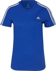 Adidas Koszulka damska adidas Loungewear Ess niebieska H07815. Niebieskie bluzki damskie Adidas, bez wzorów, bez kołnierzyka, bez ramiączek. Za 69.49 zł.