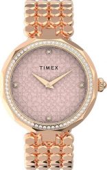 Zegarek Timex Zegarek damski Timex TW2V02800 CYRKONIE różowe złoto. Czerwone zegarki damskie Timex, złote. Za 273.39 zł.