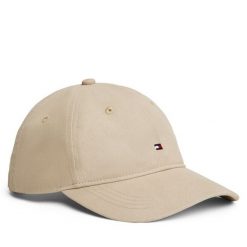 Czapka z daszkiem Tommy Hilfiger. Brązowe czapki damskie Tommy Hilfiger, bez wzorów. Za 149.99 zł.