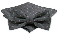 Modna Mucha Męska - Alties - Grafit ze Wzorem. Szare krawaty i muchy Alties, bez wzorów, eleganckie. Za 54.00 zł.