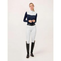 Damskie legginsy jeździeckie o średniej przyczepności Equestrian Stockholm Premi. Niebieskie legginsy damskie EQUESTRIAN STOCKHOLM, bez wzorów, z tkaniny. Za 714.75 zł.