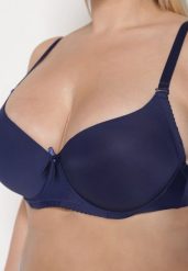 Granatowy Biustonosz z Usztywnionymi Miseczkami Full Cup Elatris. Niebieskie biustonosze Renee, bez wzorów. Za 19.99 zł.