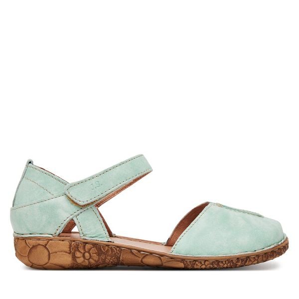 Sandały Josef Seibel. Niebieskie sandały damskie Josef Seibel, bez wzorów, bez obcasa, na płaskiej podeszwie, bez zapięcia. Za 429.99 zł.