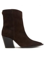 Steve Madden Botki 11005650 Brązowy ciemny. Brązowe botki damskie Steve Madden, bez wzorów, ze skóry, bez obcasa, na słupku, bez zapięcia. Za 859.99 zł.