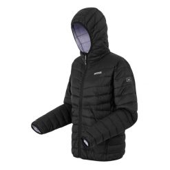 Damska kurtka z kapturem Regatta Hillpack IV. Czarne kurtki sportowe damskie Regatta, m, bez wzorów, z materiału, bez ramiączek, z kapturem, trekkingowe. Za 280.75 zł.