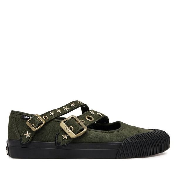 Półbuty Vans. Zielone półbuty damskie Vans, bez wzorów, bez obcasa, na płaskiej podeszwie, bez zapięcia. Za 270.99 zł.