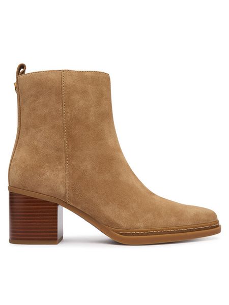MICHAEL Michael Kors Botki Lex 40F6LXME5S Beżowy. Brązowe botki damskie MICHAEL Michael Kors, bez wzorów, ze skóry, bez obcasa, na słupku, bez zapięcia. Za 789.99 zł.
