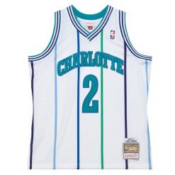 Koszulka Nba Charlotte Hornets Larry Johnson. Białe bluzki damskie Mitchell & Ness, bez wzorów, sportowe, bez kołnierzyka, bez ramiączek. Za 506.00 zł.