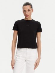 TOMMY JEANS Beżowy damski t-shirt z małym logo. Brązowe t-shirty damskie Tommy Jeans, s, bez wzorów, z jeansu, bez kołnierzyka, bez ramiączek. W wyprzedaży za 122.99 zł.