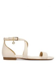 MICHAEL Michael Kors Sandały Alexa Flex Flat 40S6AXFS1L Écru. Sandały damskie MICHAEL Michael Kors, bez wzorów, ze skóry, bez obcasa, na płaskiej podeszwie, bez zapięcia. Za 589.99 zł.