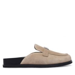 Klapki Tory Burch. Brązowe klapki damskie Tory Burch, bez wzorów, bez obcasa, bez zapięcia. Za 1,659.00 zł.