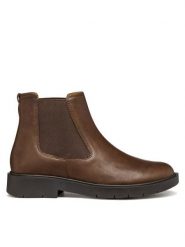 Geox Sztyblety D Spherica Ec1 D16QRC 00085 C6006 Brązowy. Brązowe botki damskie Geox, bez wzorów, ze skóry, bez obcasa, na płaskiej podeszwie, bez zapięcia. Za 679.99 zł.