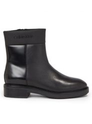 Calvin Klein Botki Rubber Sole Ankle Boot Lg Wl HW0HW01700 Czarny. Czarne botki damskie Calvin Klein, bez wzorów, ze skóry, bez obcasa, na płaskiej podeszwie, bez zapięcia. Za 929.99 zł.