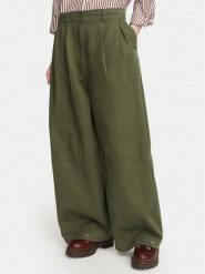 Weekend Max Mara Spodnie materiałowe Bacca 2625136111 Khaki Relaxed Fit. Brązowe spodnie materiałowe damskie Weekend Max Mara, bez wzorów, z bawełny. Za 989.99 zł.