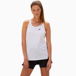 Lekki top damski do biegania THERMO TOP. Białe topy damskie BODYCROSS, xl, bez wzorów, z materiału, sportowe, bez kołnierzyka, bez ramiączek. Za 245.99 zł.
