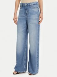 Guess Jeansy W5GA82 D5B94 Niebieski Wide Leg. Niebieskie jeansy damskie Guess, z aplikacjami, z jeansu. Za 289.99 zł.
