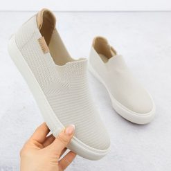 Tenisówki tekstylne slip on beżowe Big Star RR274721. Brązowe obuwie sportowe damskie BIG STAR, bez wzorów, z tkaniny, bez zapięcia, tenisowe. Za 99.00 zł.