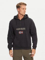 Napapijri Bluza Burgee NP0A4I5E Czarny Regular Fit. Czarne bluzy męskie Napapijri, l, bez wzorów, z bawełny, bez ramiączek, bez kaptura. Za 489.99 zł.