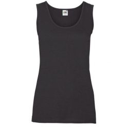 Kamizelka Damska Valueweight Top. Czarne topy damskie fruit of the loom, xl, bez wzorów, bez kołnierzyka, bez ramiączek. Za 30.99 zł.
