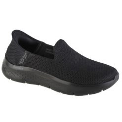 Buty sportowe Sneakersy damskie, Skechers Go Walk Flex Slip-ins. Czarne obuwie sportowe damskie Skechers, bez wzorów, z materiału, bez zapięcia, trekkingowe. Za 299.99 zł.