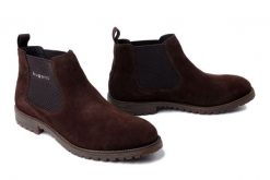 BUGATTI 311-AOB31-1400 6100 dark brown, botki męskie. Brązowe botki męskie Bugatti, bez wzorów, bez obcasa, bez zapięcia. Za 418.21 zł.