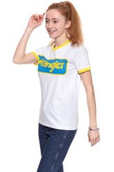 WRANGLER T SHIRT DAMSKI B&Y RINGER TEE WHITE W7C42FK12 112131689. Białe t-shirty damskie Wrangler, xs, bez wzorów, bez kołnierzyka, bez ramiączek. W wyprzedaży za 39.99 zł.