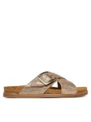 Lasocki Klapki ARC-BIERGE-19 Złoty. Żółte klapki damskie Lasocki, bez wzorów, ze skóry, bez obcasa, bez zapięcia. Za 159.99 zł.