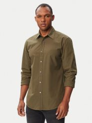 BOSS Koszula Relegant_6_M 50518304 Zielony ciemny Regular Fit. Zielone koszule męskie Boss, m, bez wzorów, z bawełny, bez kołnierzyka, bez ramiączek. Za 399.99 zł.