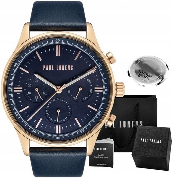 Zegarek męski Paul Lorens FABER-6F3 Z GRAWEREM. Zegarki męskie Paul Lorens, bez wzorów. Za 219.00 zł.