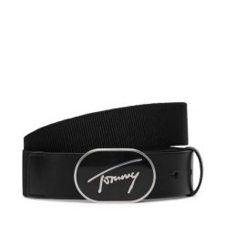 Pasek Tommy Jeans. Czarne paski męskie Tommy Jeans, z jeansu. Za 229.99 zł.