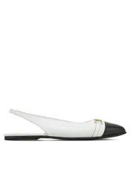 TWINSET Baleriny 251GCJ026 Biały. Białe balerinki damskie Twinset, bez wzorów, ze skóry, bez obcasa, bez zapięcia. Za 489.99 zł.