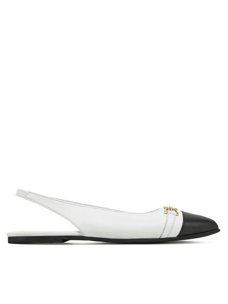 TWINSET Baleriny 251GCJ026 Biały. Białe balerinki damskie Twinset, bez wzorów, ze skóry, bez obcasa, bez zapięcia. Za 489.99 zł.