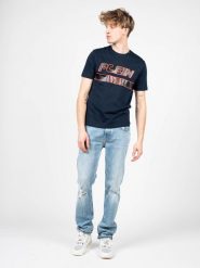 Plein Sport T-shirt | TIPS105 | Mężczyzna | Granatowy. Niebieskie t-shirty męskie Plein Sport, m, bez wzorów, z bawełny, bez kołnierzyka, bez ramiączek. W wyprzedaży za 199.00 zł.