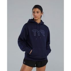 Bluza TYR UNISEX HOODIE. Niebieskie bluzy damskie TYR, bez wzorów, sportowe, bez ramiączek, bez kaptura. Za 349.98 zł.