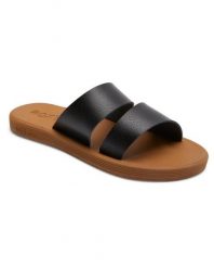 Sandały damskieCOASTAL COOL. Czarne sandały damskie Roxy, bez wzorów, z gumy, bez obcasa, bez zapięcia. Za 159.99 zł.
