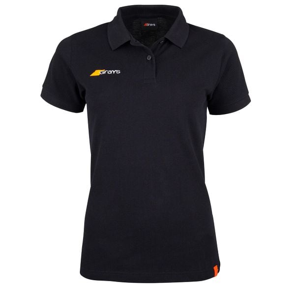 Damska koszulka polo Grays Hockey Tangent. Czarne bluzki damskie GRAYS, bez wzorów, bez kołnierzyka, bez ramiączek. Za 225.00 zł.