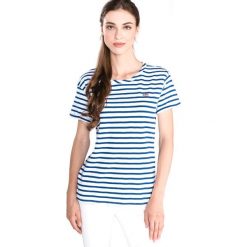 Scotch & Soda Koszulka Niebieski Biały. Białe bluzki damskie Scotch & Soda, l, bez wzorów, z bawełny, bez kołnierzyka, bez ramiączek. Za 178.95 zł.
