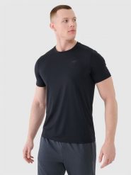 4F Koszulka treningowa szybkoschnąca męska - czarna XXL. Czarne koszulki sportowe męskie 4F, m, bez wzorów, z dzianiny, bez ramiączek, na fitness i siłownię. Za 79.99 zł.